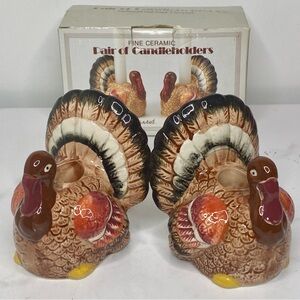 Turkey Candle Holders Set
